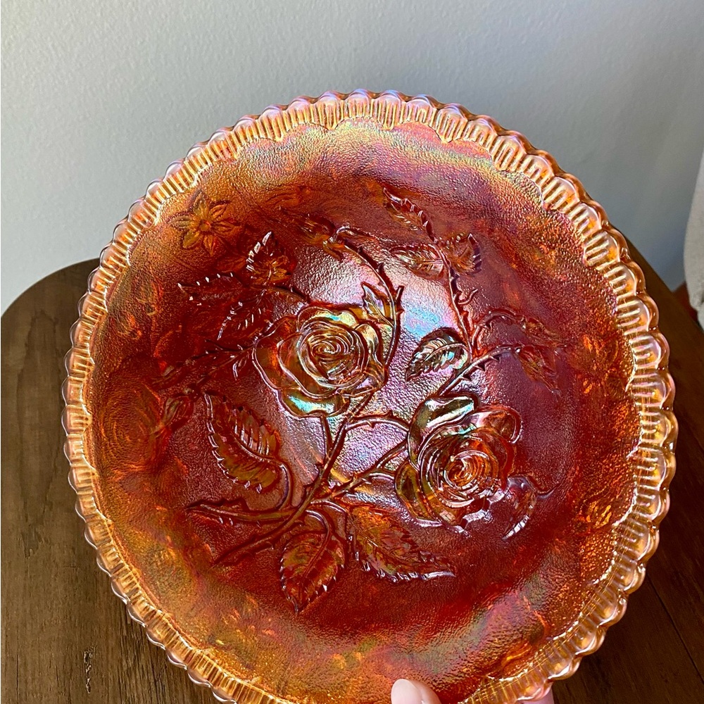 Imperial Carnival Glass Open Rose Bowl - Picture 10 of 12